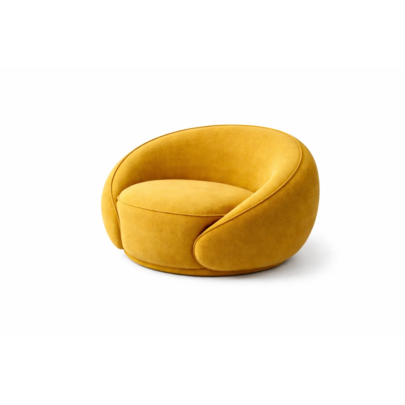 Modern Curved Modular Sofa Set – Mustard Yellow Velvet Lounge  (Warm Golden Yellow)