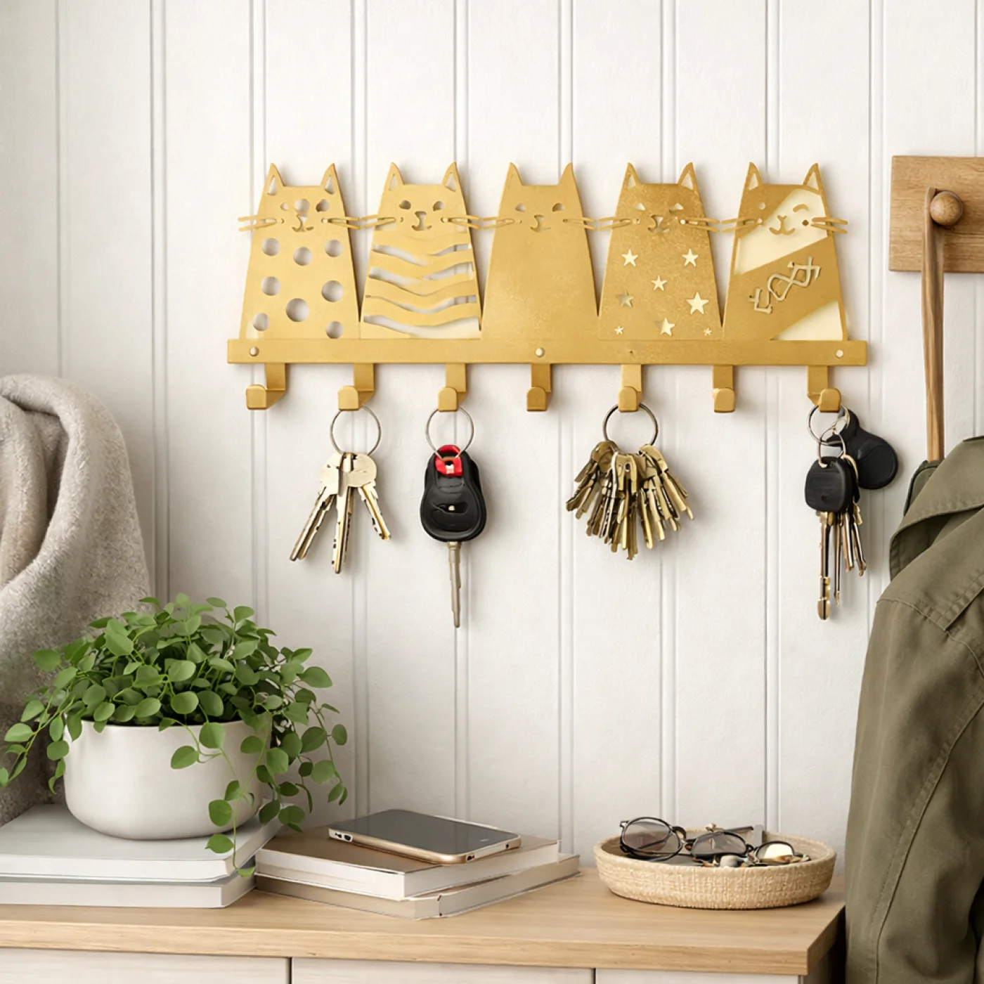 Ruff Decor WhimsiCat Wall Key Holder